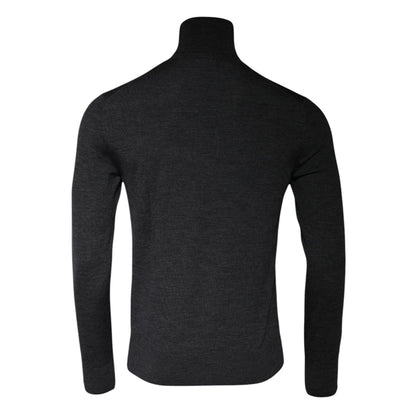 Dolce & Gabbana Gray Wool Knit Turtleneck Pullover Sweater