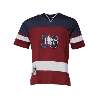 Dolce & Gabbana Multicolor Cotton Vneck Short Sleeve T-shirt