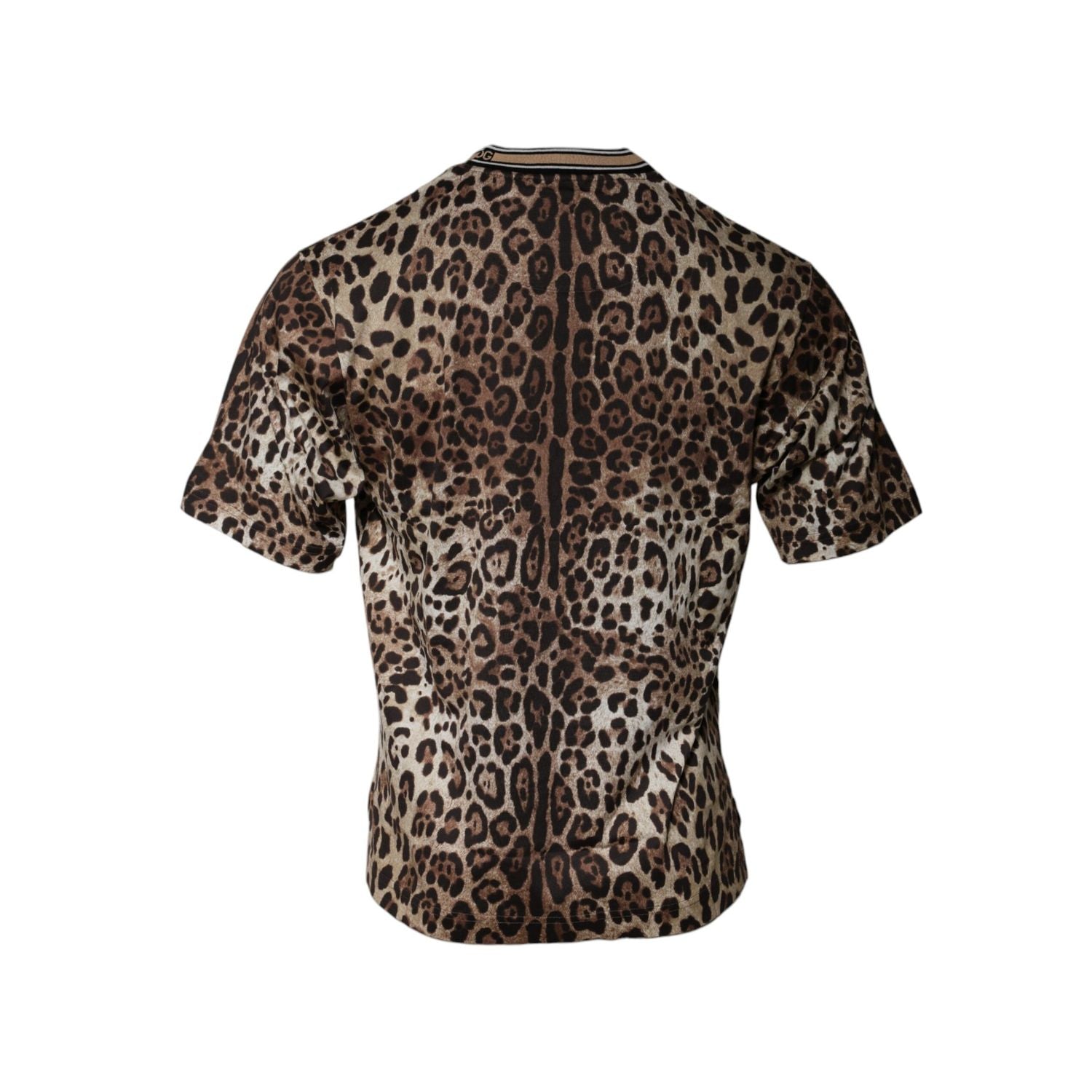 Dolce & Gabbana Brown Leopard Crew Neck Short Sleeve T-shirt