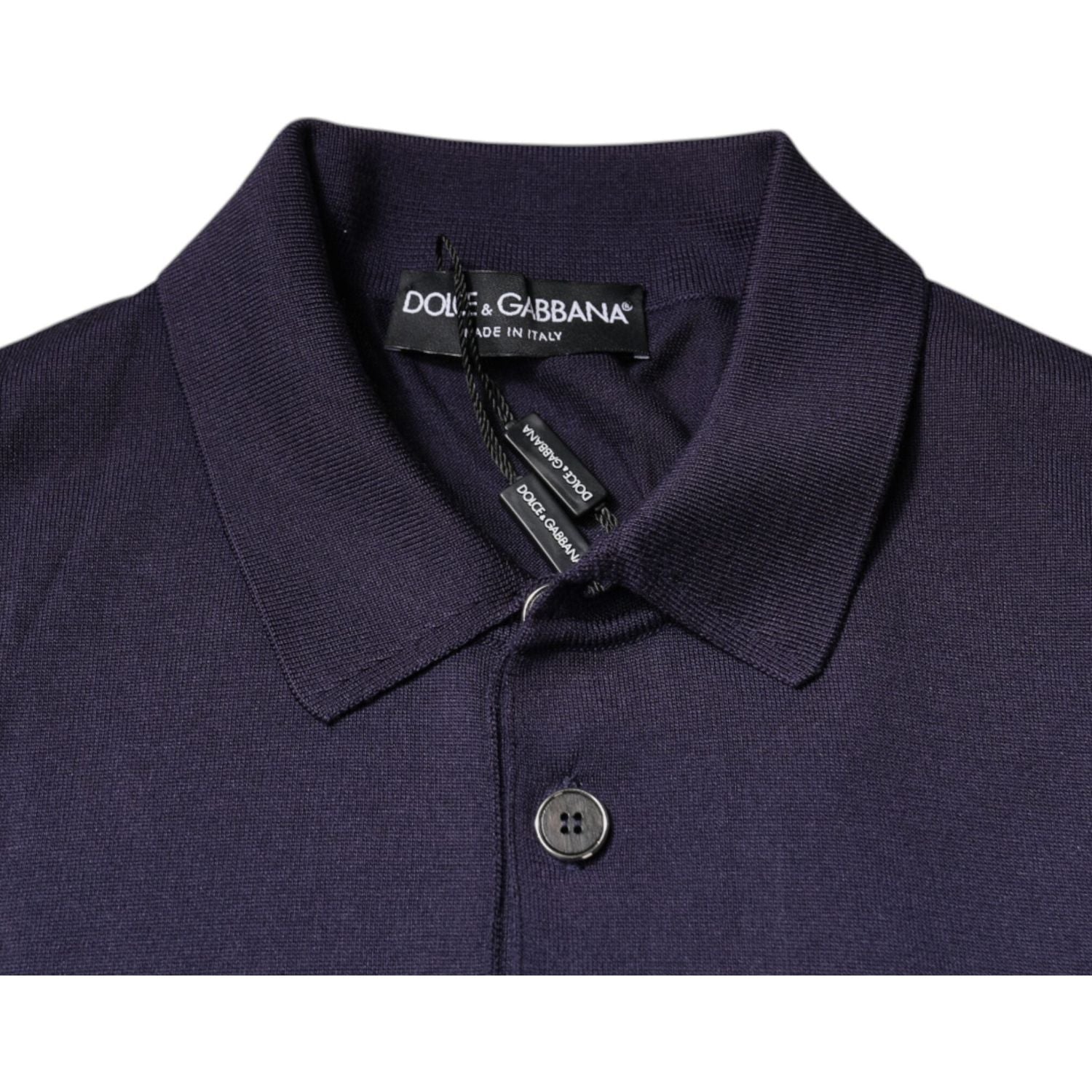 Dolce & Gabbana Blue Silk Collared Short Sleeves Polo T-shirt