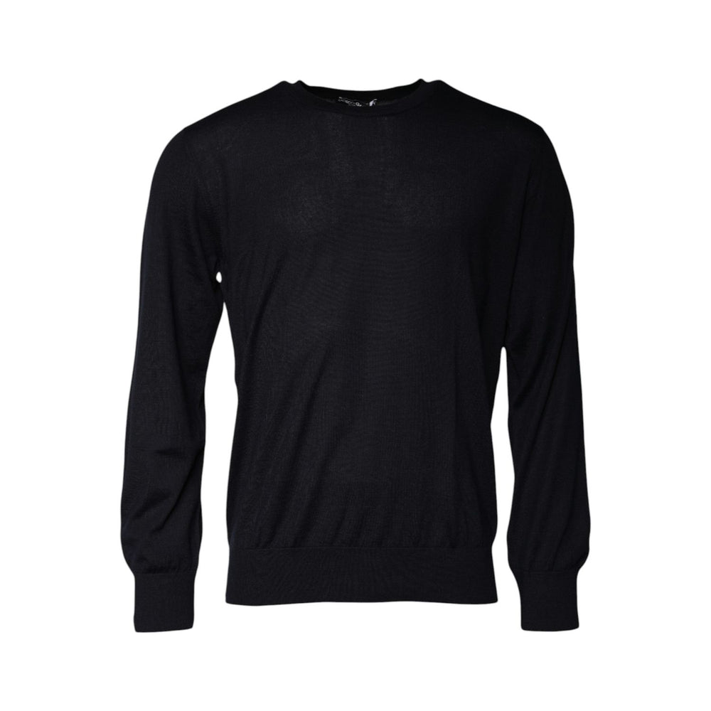 Dolce & Gabbana Blue Cashmere Crew Neck Pullover Sweater