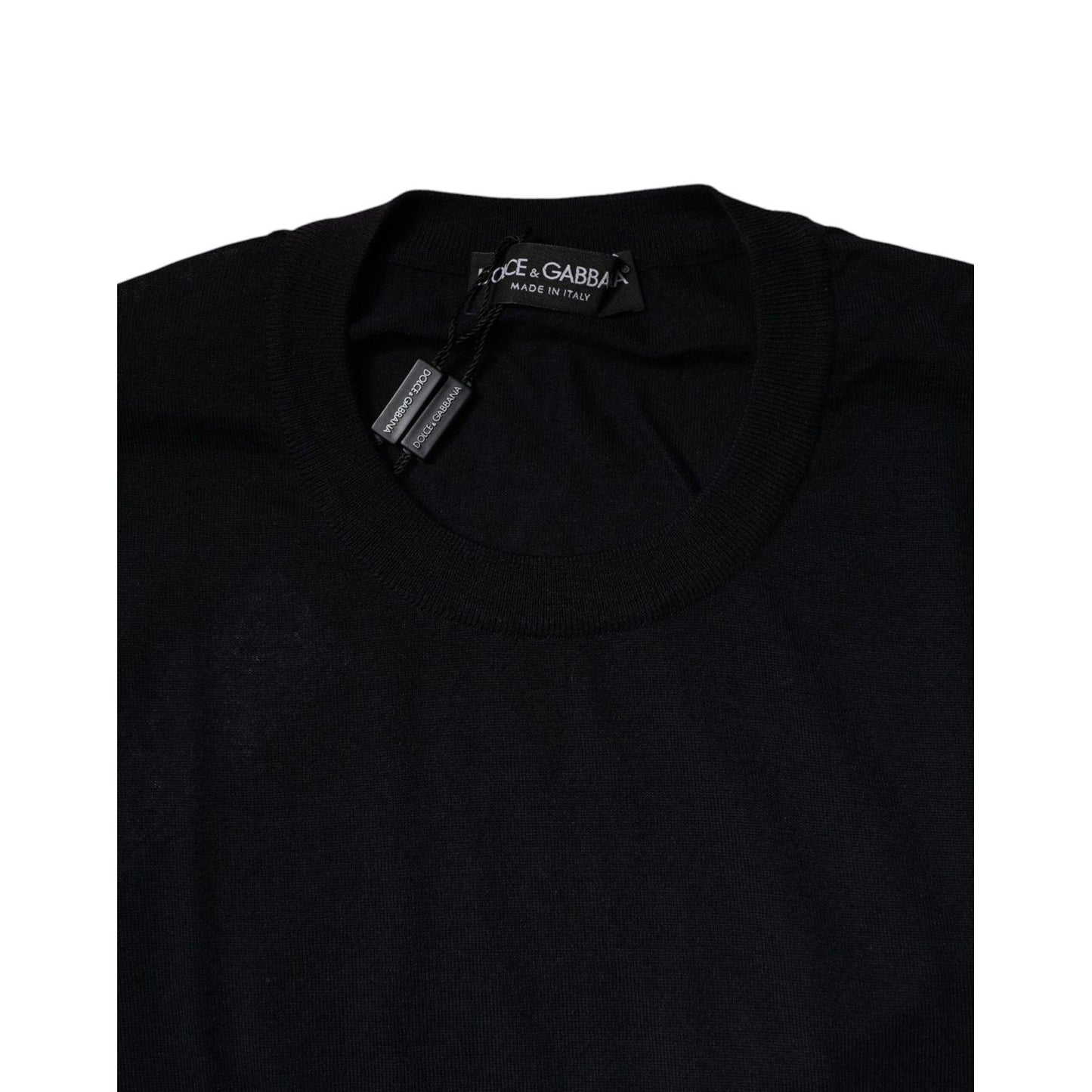 Dolce & Gabbana Blue Cashmere Crew Neck Pullover Sweater