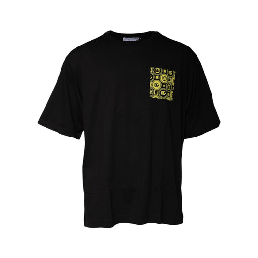 Dolce & Gabbana Black Logo Print Cotton Short Sleeve T-shirt