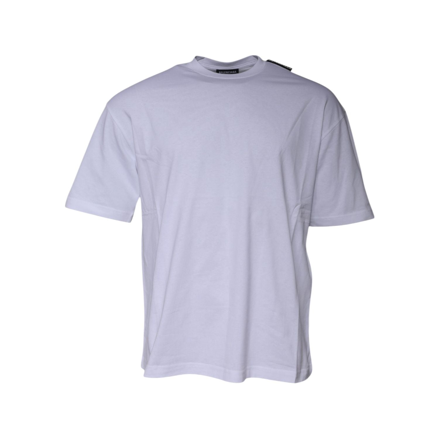 Balenciaga White Logo Cotton Jersey Crew Neck Short Sleeves T-shirt