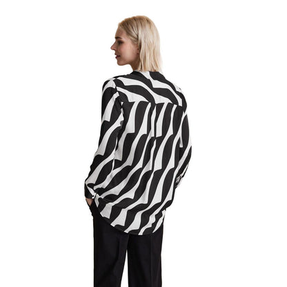 Street One Black And White Viscose Blouse