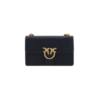 PINKO Black Calf Leather Bos Taurus Shoulder Bag PINKO