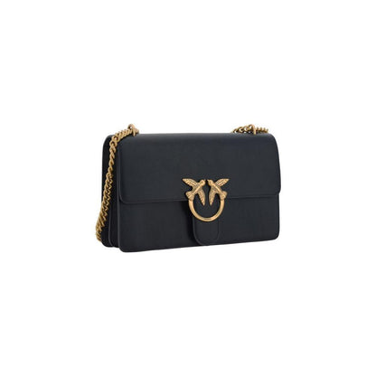 PINKO Black Calf Leather Bos Taurus Shoulder Bag PINKO