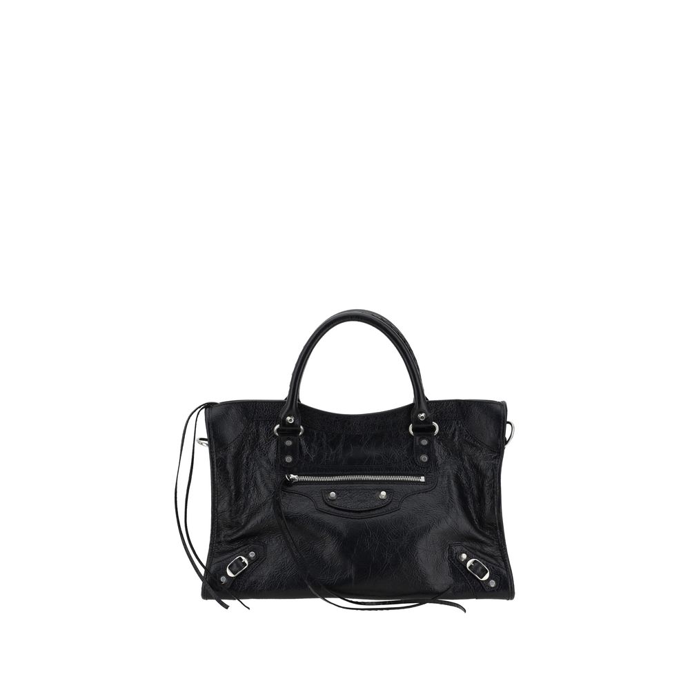 Front view with bag zipped and handles upright.