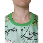 Dolce & Gabbana Green Silk Granita Al Limone Long Sleeves Sweater