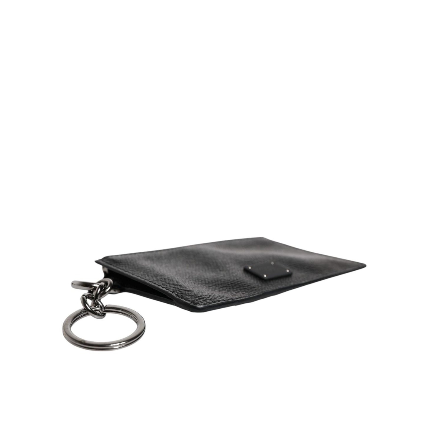 Dolce & Gabbana Black Calfskin Leather DG Logo Card Holder Wallet