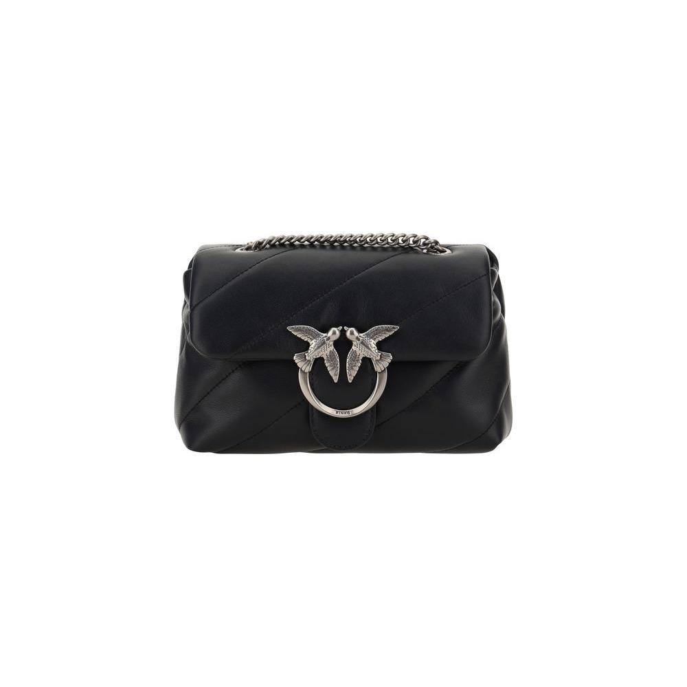 PINKO Black Calf Leather Bos Taurus Shoulder Bag PINKO