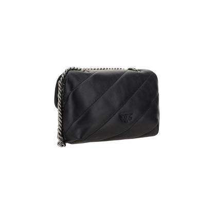 PINKO Black Calf Leather Bos Taurus Shoulder Bag PINKO