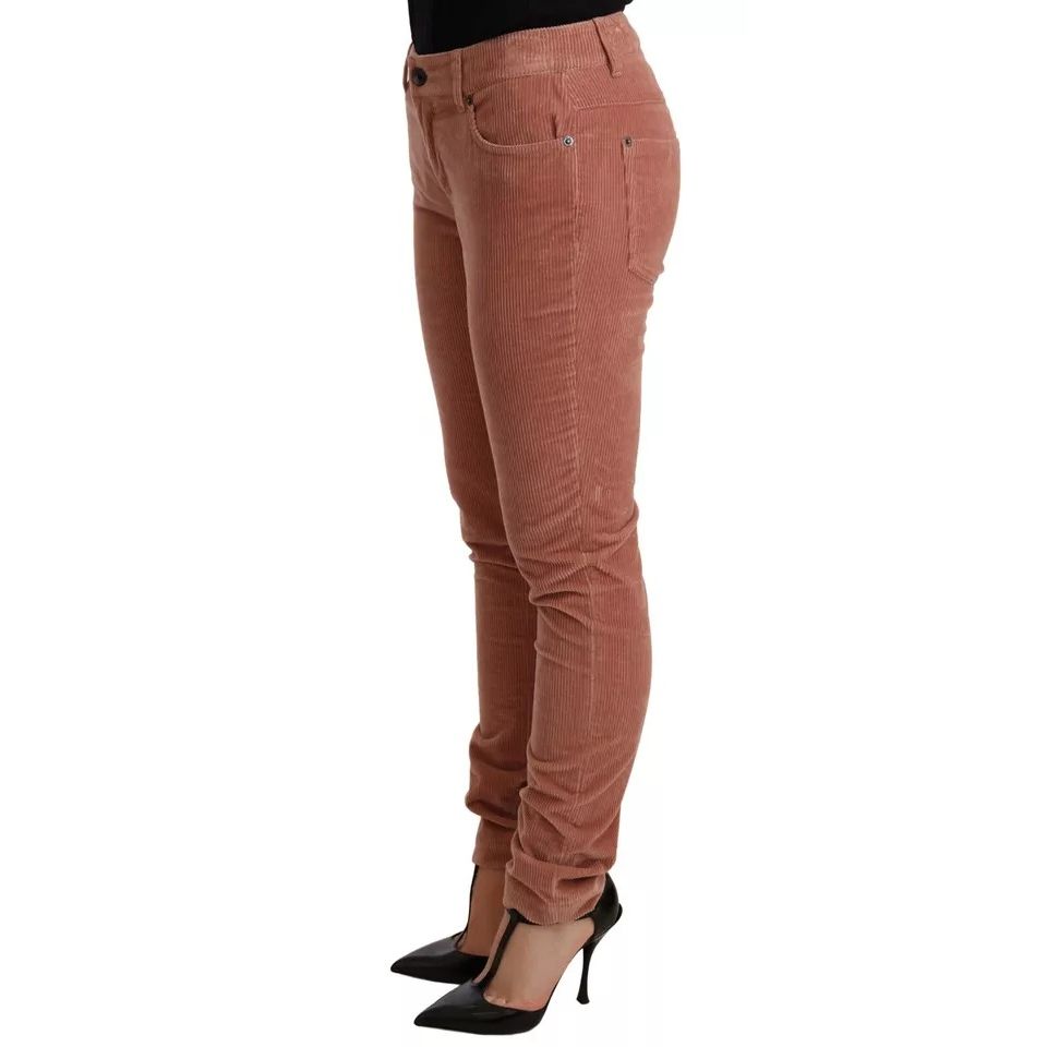 Dolce & Gabbana Pink Cotton Corduroy Skinny Jeans