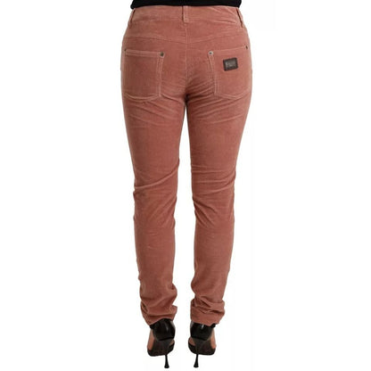 Dolce & Gabbana Pink Cotton Corduroy Skinny Jeans