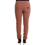 Dolce & Gabbana Pink Cotton Corduroy Skinny Jeans
