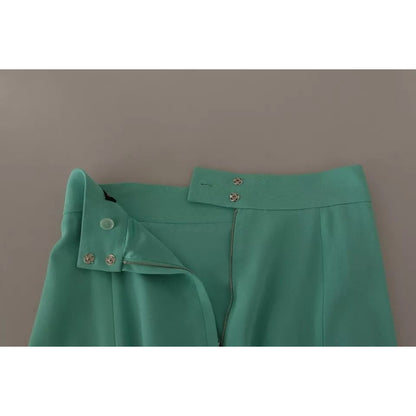 Dolce & Gabbana Mint Green Viscose Pencil Cut Midi Skirt