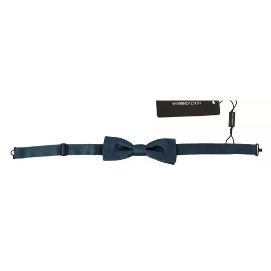 Dolce & Gabbana Blue 100% Silk Adjustable Neck Bow Tie Mens