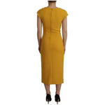 Dolce & Gabbana Yellow Viscose Sleeveless Sheath Midi Dress DR28718-38
