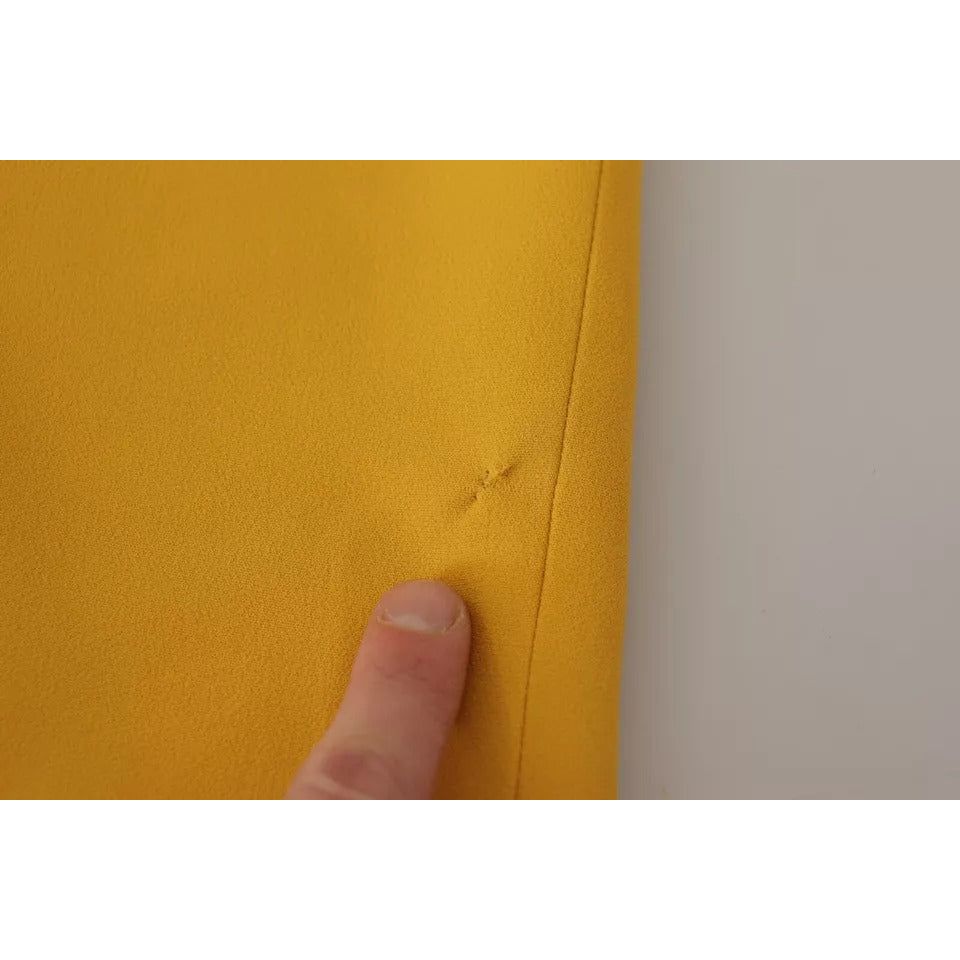 Dolce & Gabbana Yellow Viscose Sleeveless Sheath Midi Dress DR28718-38