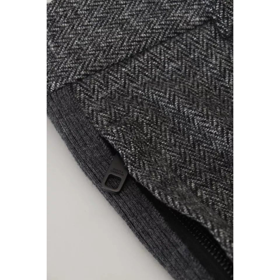 Dolce & Gabbana Gray Chevron Viscose Skinny Pants PAN74804-48