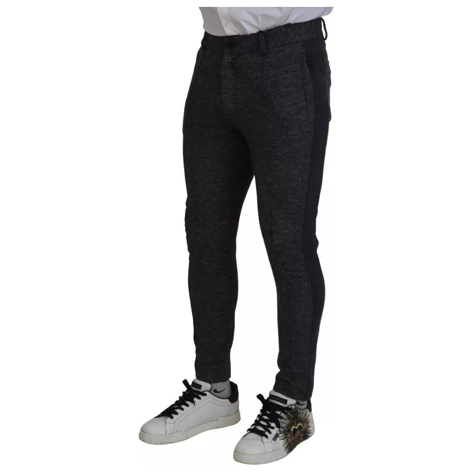 Dolce & Gabbana Gray Chevron Viscose Skinny Pants PAN74804-48