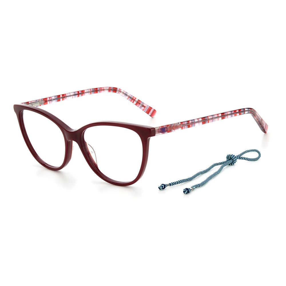 M Missoni Red Acetate Frames for women, style MMI0067LHFF41 with 54/16/140 mm measurements, featuring red acetate material.