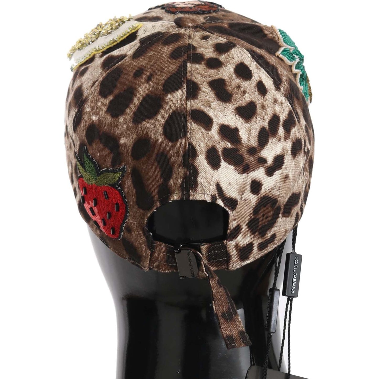 Dolce & Gabbana Brown Leopard Sequin Sicily Applique Baseball Hat Dolce & Gabbana