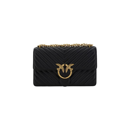 PINKO Black Calf Leather Bos Taurus Shoulder Bag PINKO