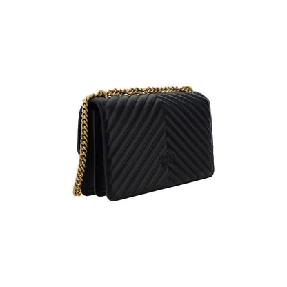 PINKO Black Calf Leather Bos Taurus Shoulder Bag PINKO