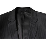 Dolce & Gabbana Black Stripe Wool Single Breasted Blazer JKT2535 -54