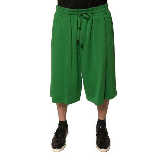 Dolce & Gabbana Green Cotton Blend Men Bermuda Shorts