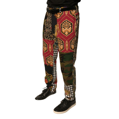 Dolce & Gabbana Multicolor Patchwork Men Dress Pants