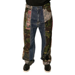 Dolce & Gabbana Blue Patchwork Cotton Straight Denim Jeans