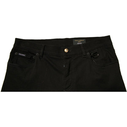 Dolce & Gabbana Black Logo Cotton Stretch Skinny Denim Jeans