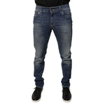 Dolce & Gabbana Blue DG Crown Logo Cotton Skinny Denim Jeans