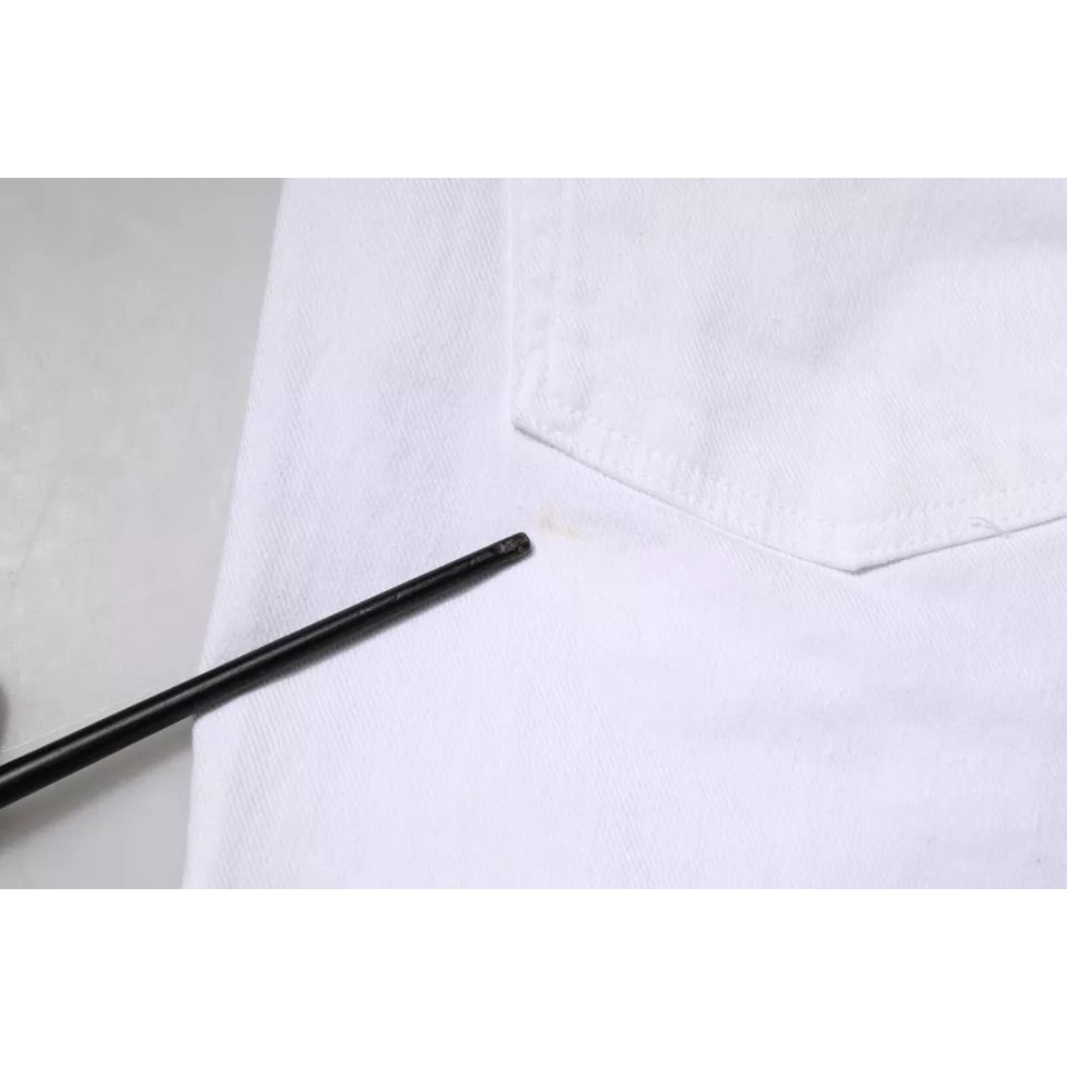 Dolce & Gabbana Black White Logo Cotton Skinny Denim Jeans