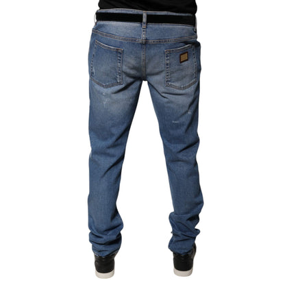 Dolce & Gabbana Light Blue Cotton Men Skinny Denim Jeans