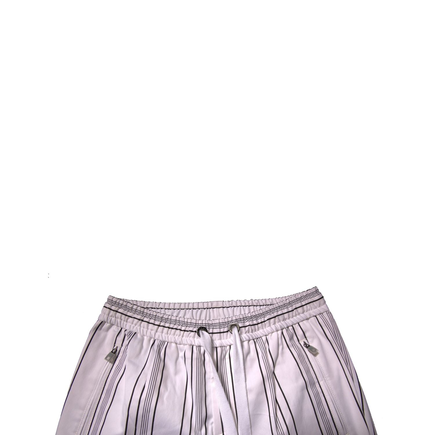 Dolce & Gabbana White Stripe Cotton Dress Skinny Pants