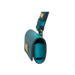 Dolce & Gabbana Green Logo Plaque Leather Gold Metal Strap Airpods Case