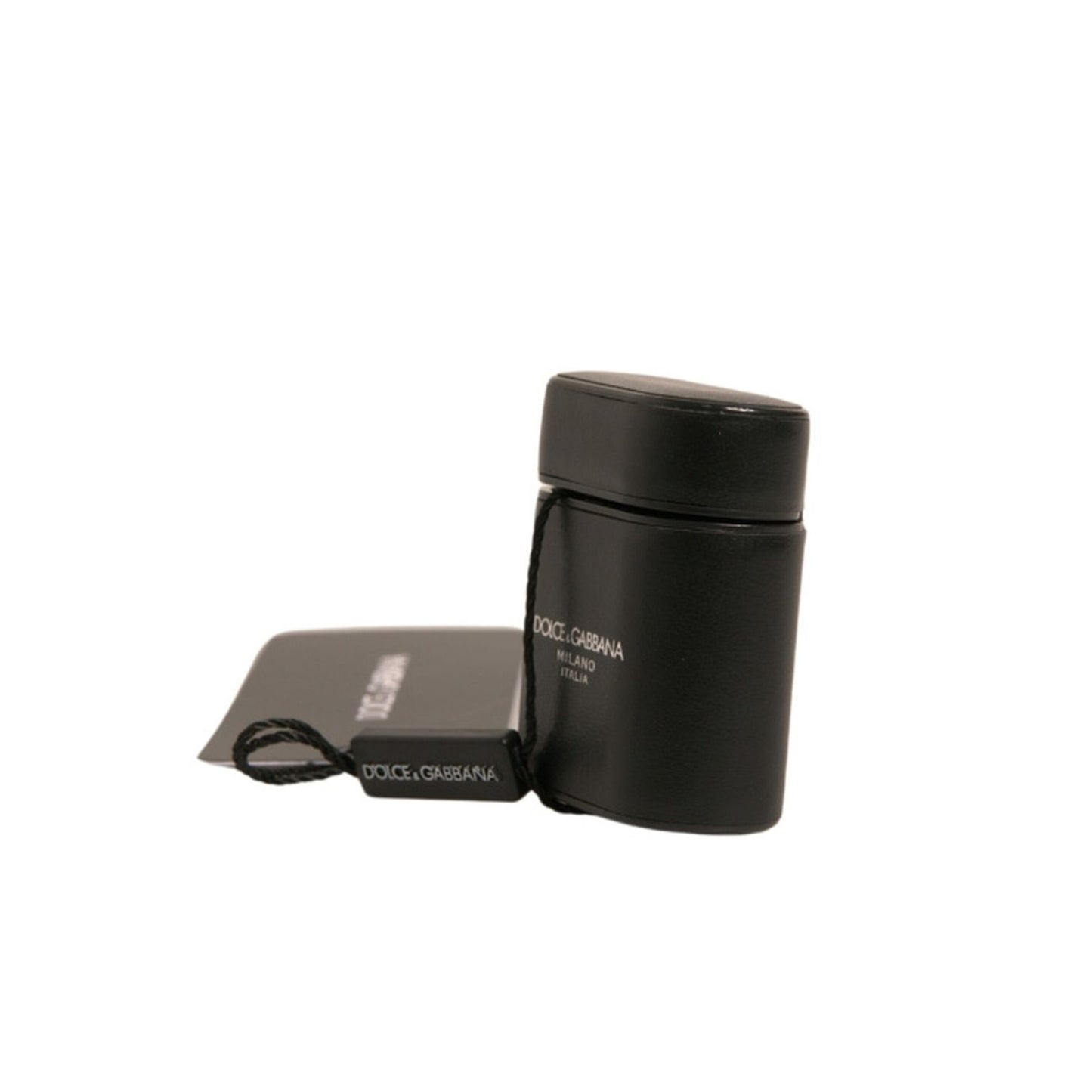 Dolce & Gabbana Black PVC Logo Print Flip Holder Airpods Case