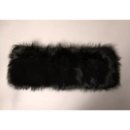 Dolce & Gabbana Black Fur Shoulder Collar Wrap Shawl Scarf