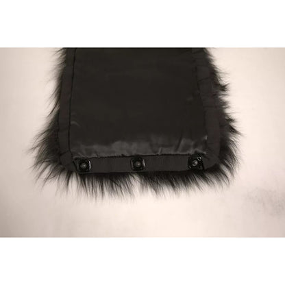 Dolce & Gabbana Black Fur Shoulder Collar Wrap Shawl Scarf