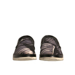 Dolce & Gabbana Black Canvas Tropical Print Slip On Shoes