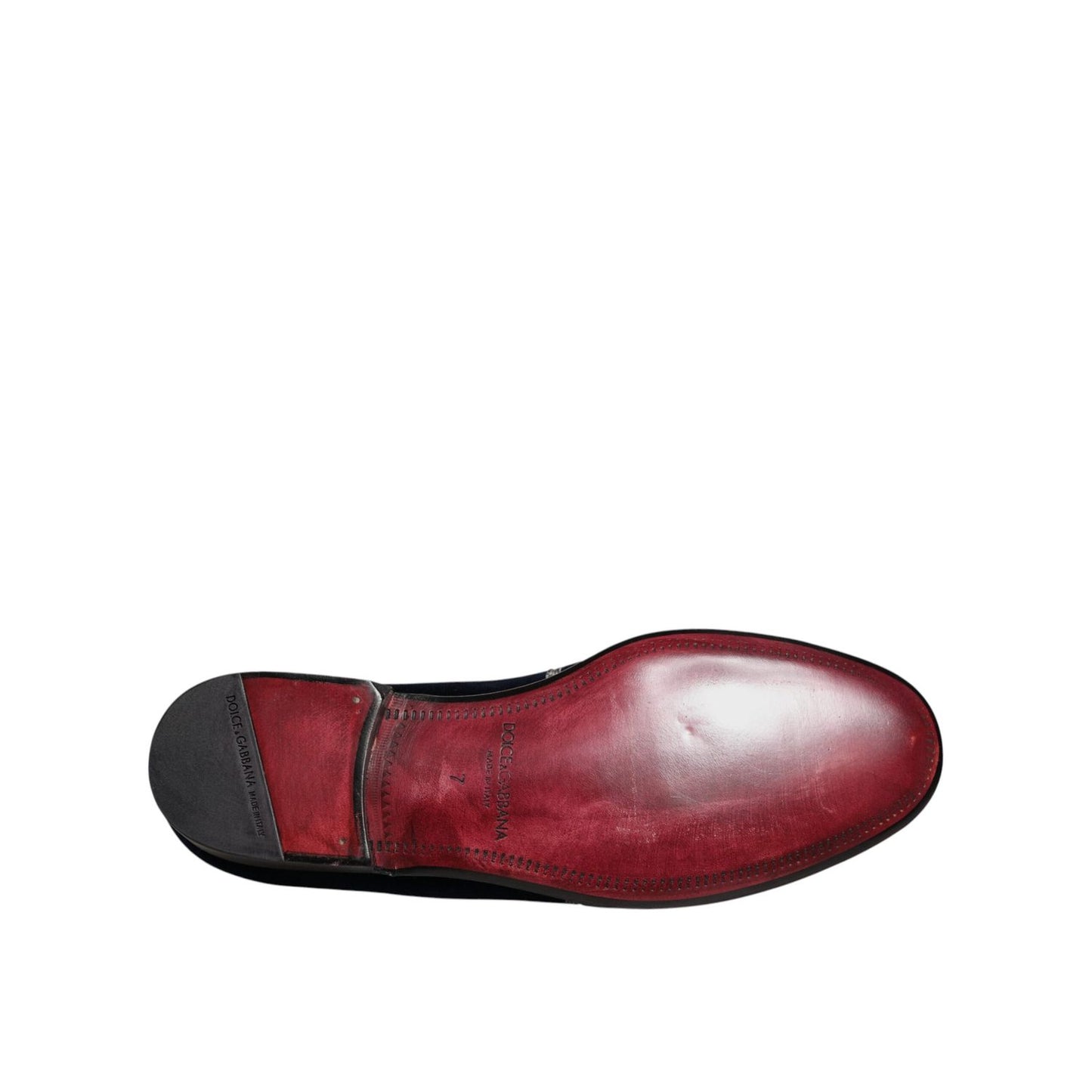 Dolce & Gabbana Black Velvet Floral Gun Loafers Dress Shoes