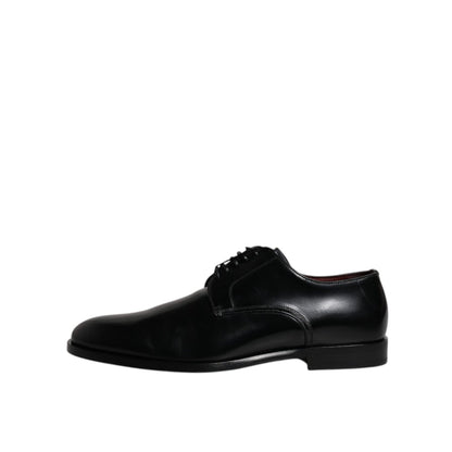Dolce & Gabbana Black Calfskin Leather Derby Lace Up Formal Dress Shoes