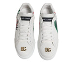 Dolce & Gabbana White Portofino Made In Italy Print Sneakers Shoes