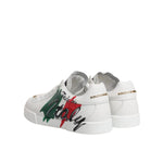 Dolce & Gabbana White Portofino Made In Italy Print Sneakers Shoes