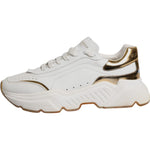 Dolce & Gabbana White Gold DAYMASTER Leather Sneakers Shoes