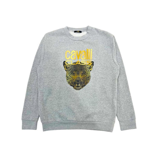 Cavalli Class Gray Polyester Women Hoodie CA-24775-XS