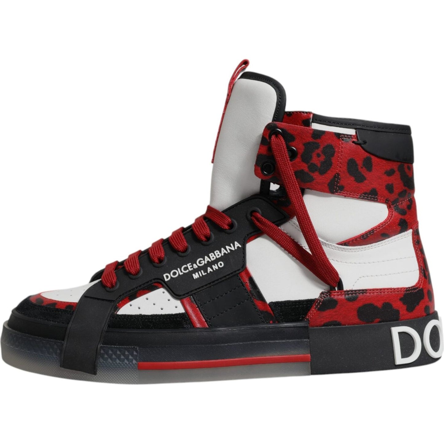 Dolce & Gabbana Multicolor Leather High Top Sneakers Shoes